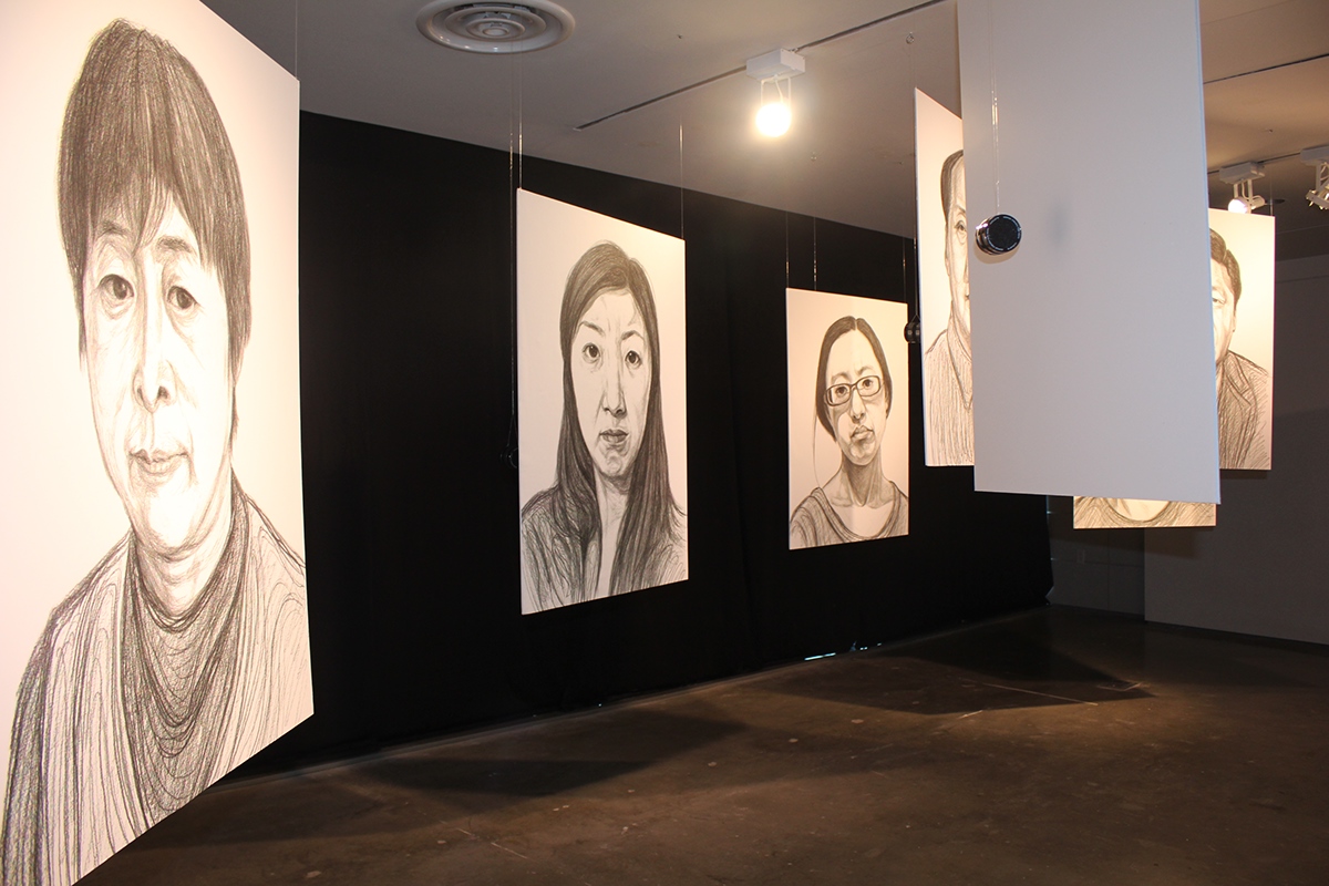 china figure portrait drawing+ painting+ illustration+ politics value pressure art installation