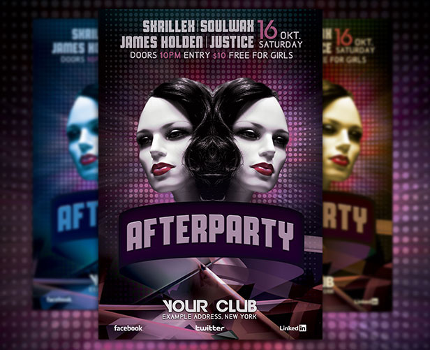 3D club clubbing contemporary DANCE   dancing design disco Event Event Poster face festival flyer glow house