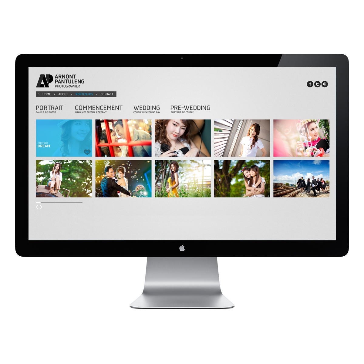 creative Responsive mobile clean photographer modern asia full screen image background simple portrait logo  website  portfolio