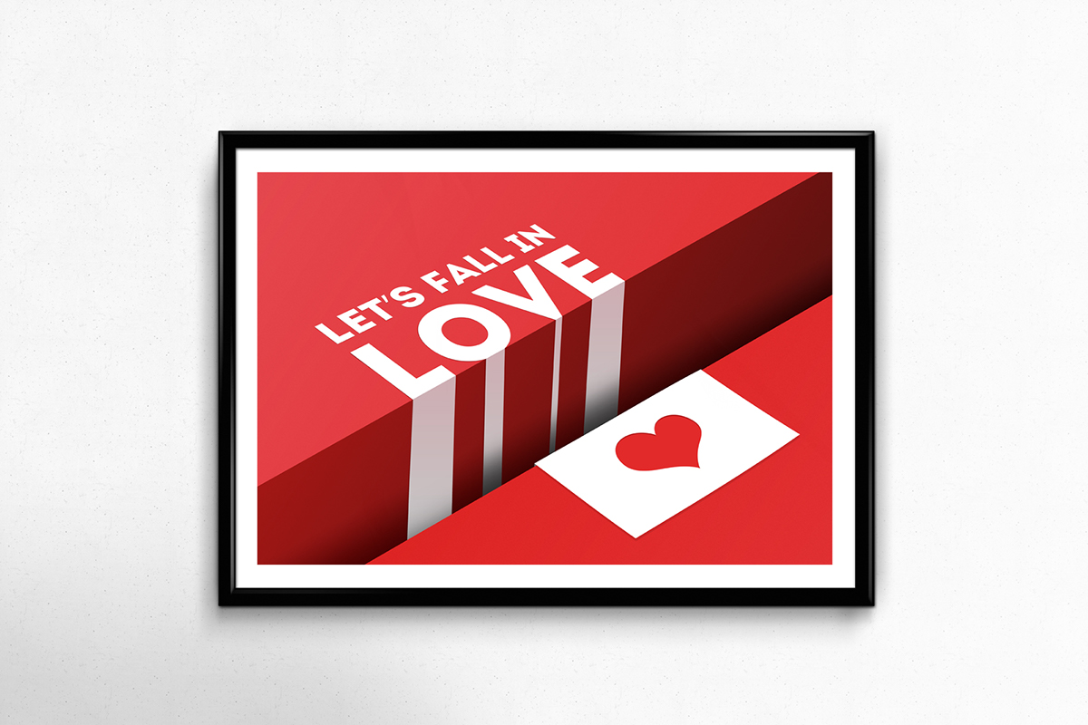 3d typo typo text effects Love valentine red typo Fall Poster Design