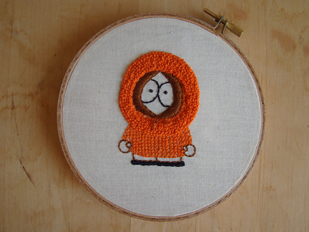 Embroidery South Park handmade comedy 