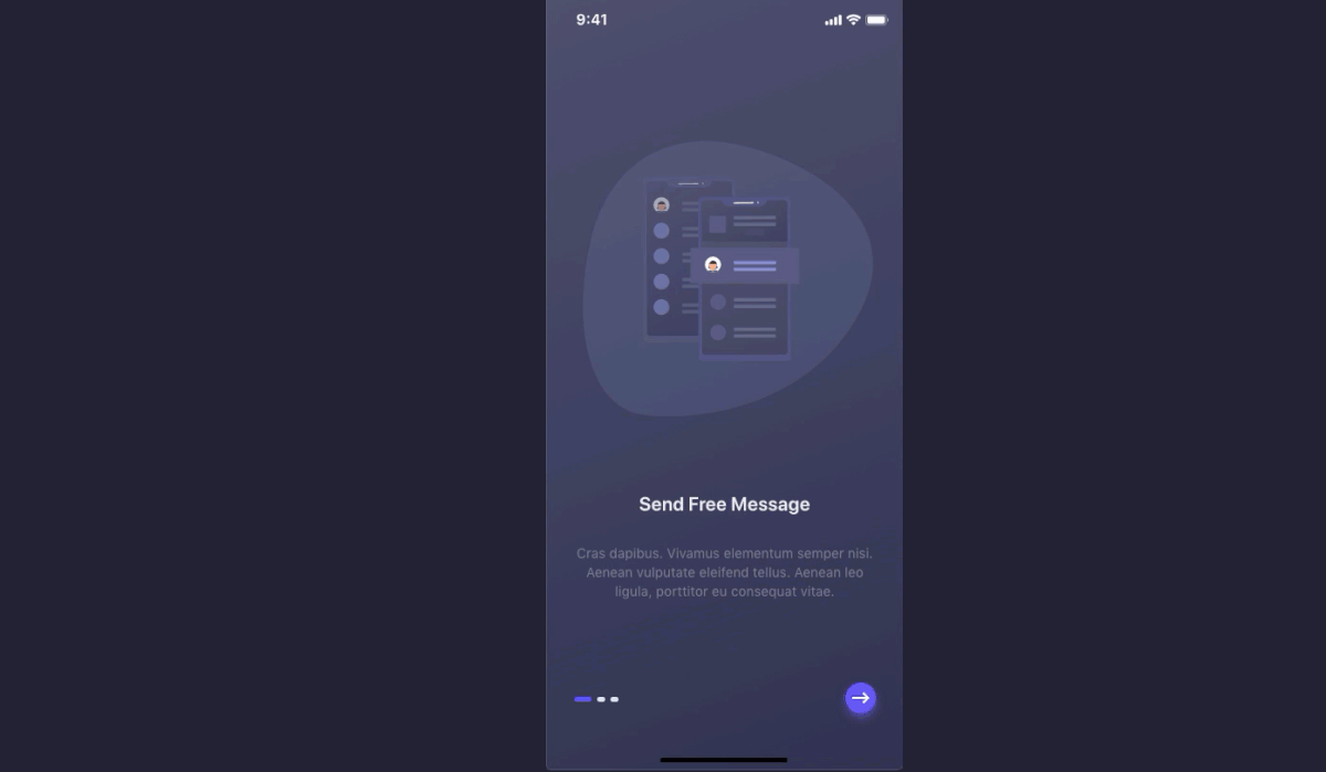 UI ux Mobile app ios interaction animation  ILLUSTRATION  Chat and message app Dark and Clean