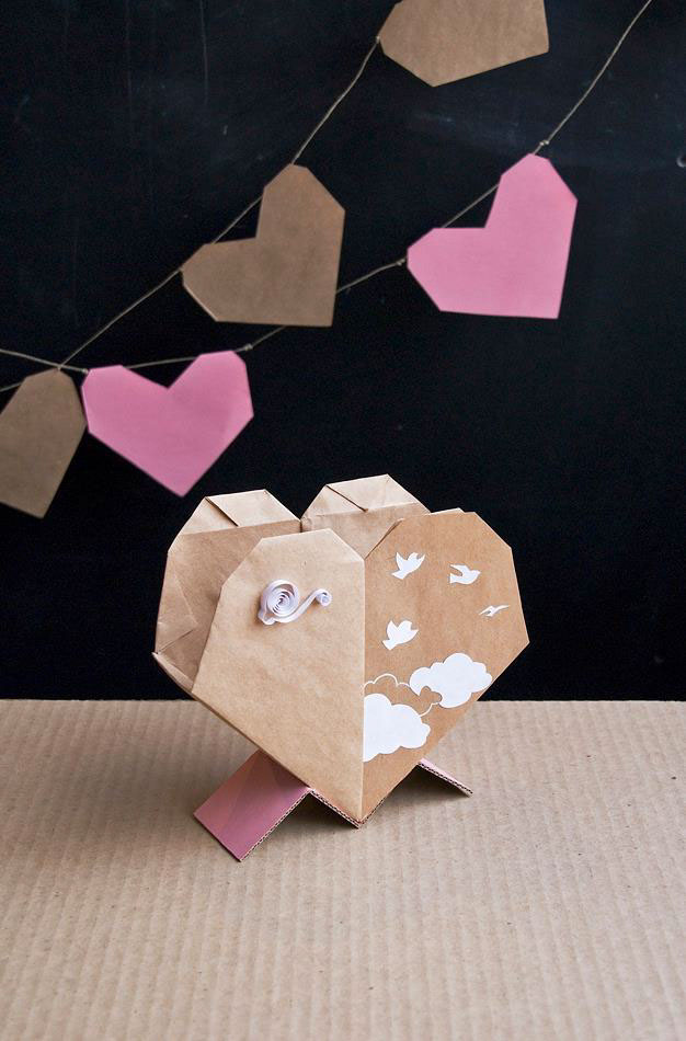 cardboard design decoraton spring February paper Love st.valentines cards table