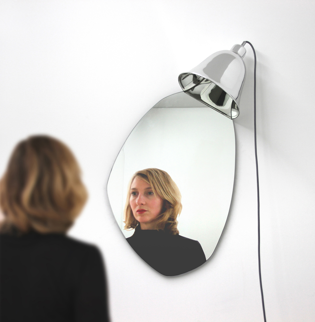 lamp mirror glass reflect luxury Lux silver Bina Baitel mirror art