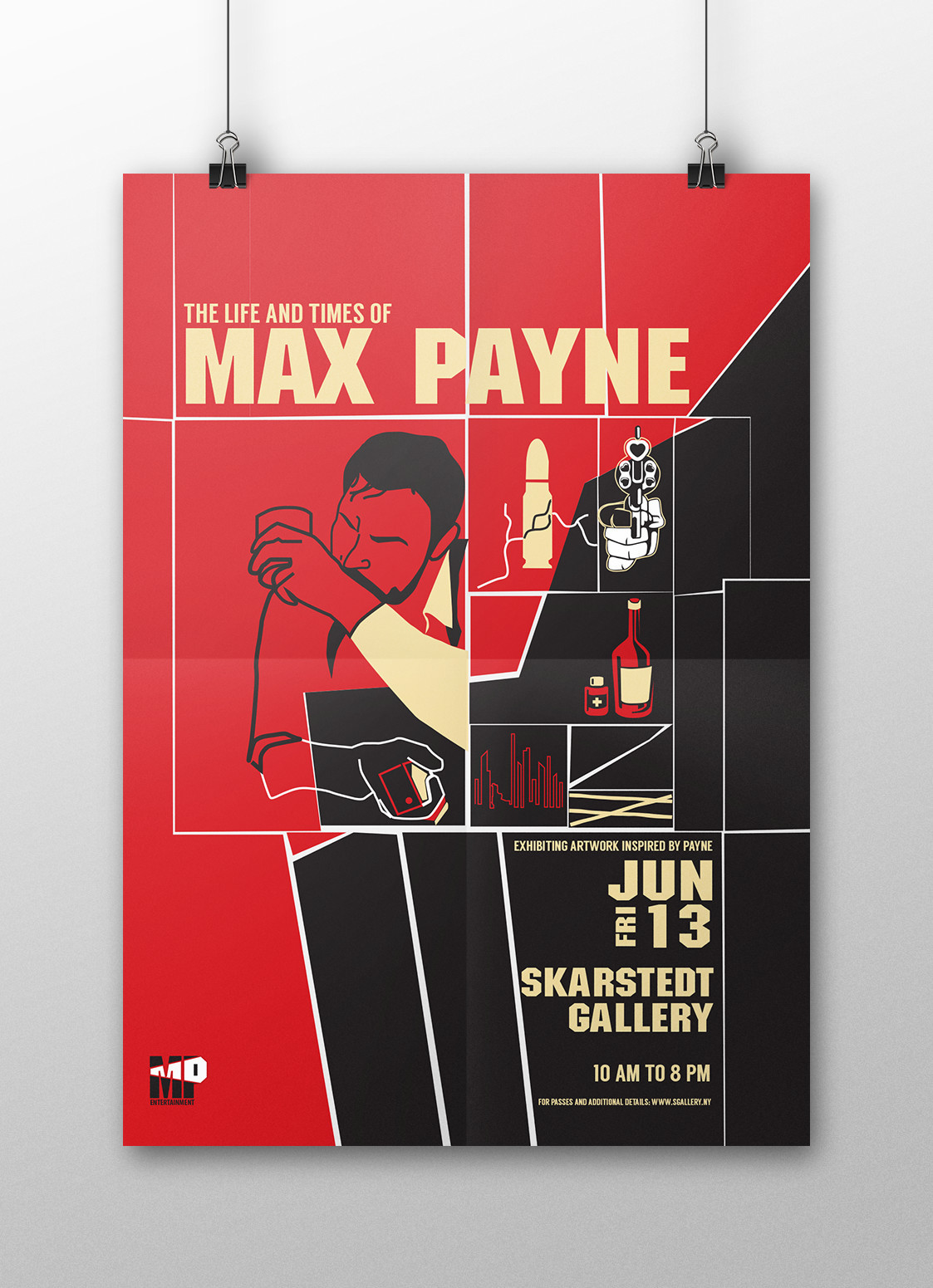 max payne Event Poster red black illustrated