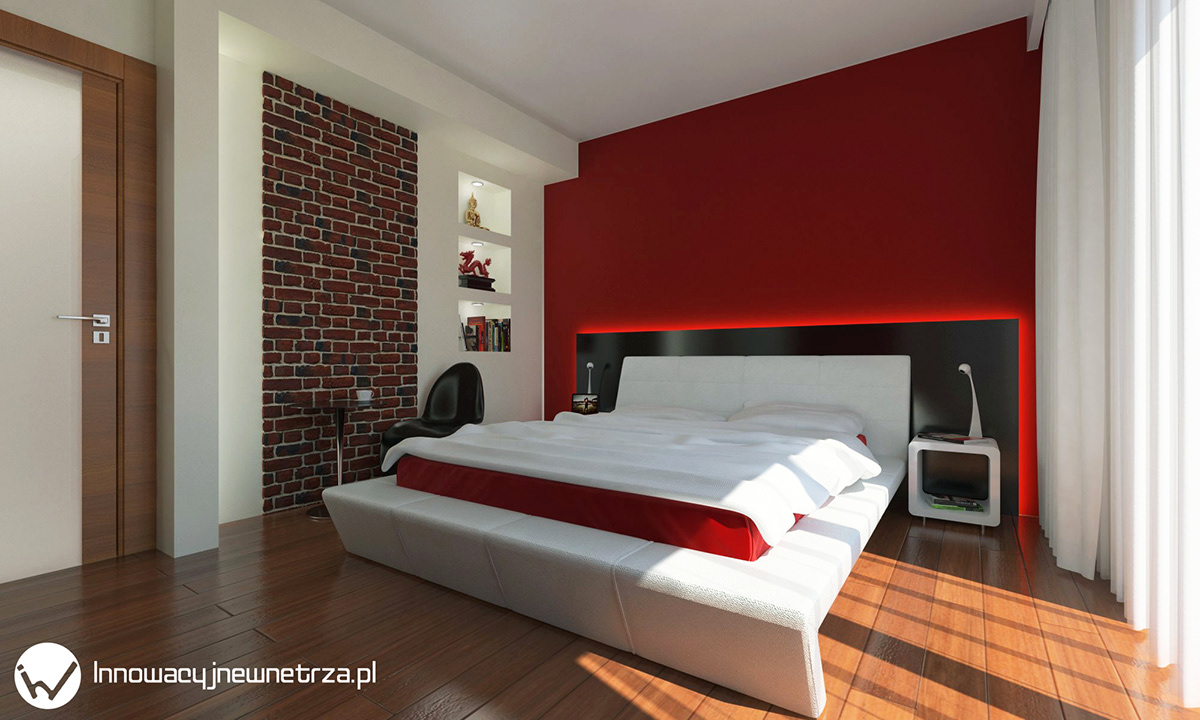architectural visualization visualization 3D Visualization innowacyjne wnętrza cracow krakow house 94m2 red zebra brick