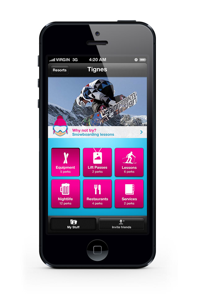 mobile app iphone Ski snowboard logo Hipster tripster Mobile app UI