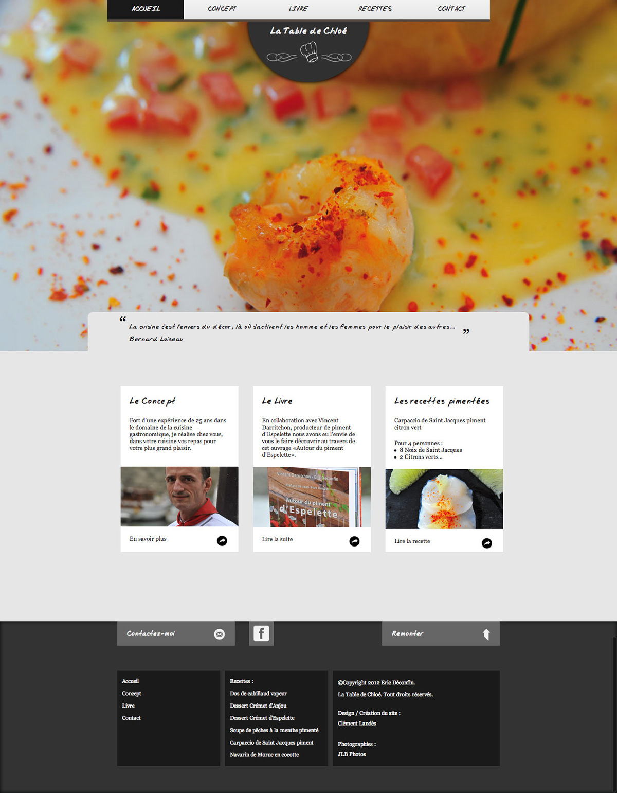 portfolio  site Site vitrine cuisinier