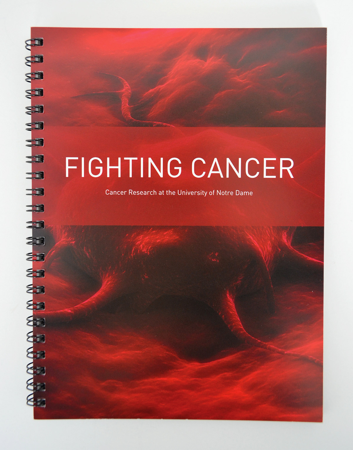 notre dame College of Science cancer research book Booklet red