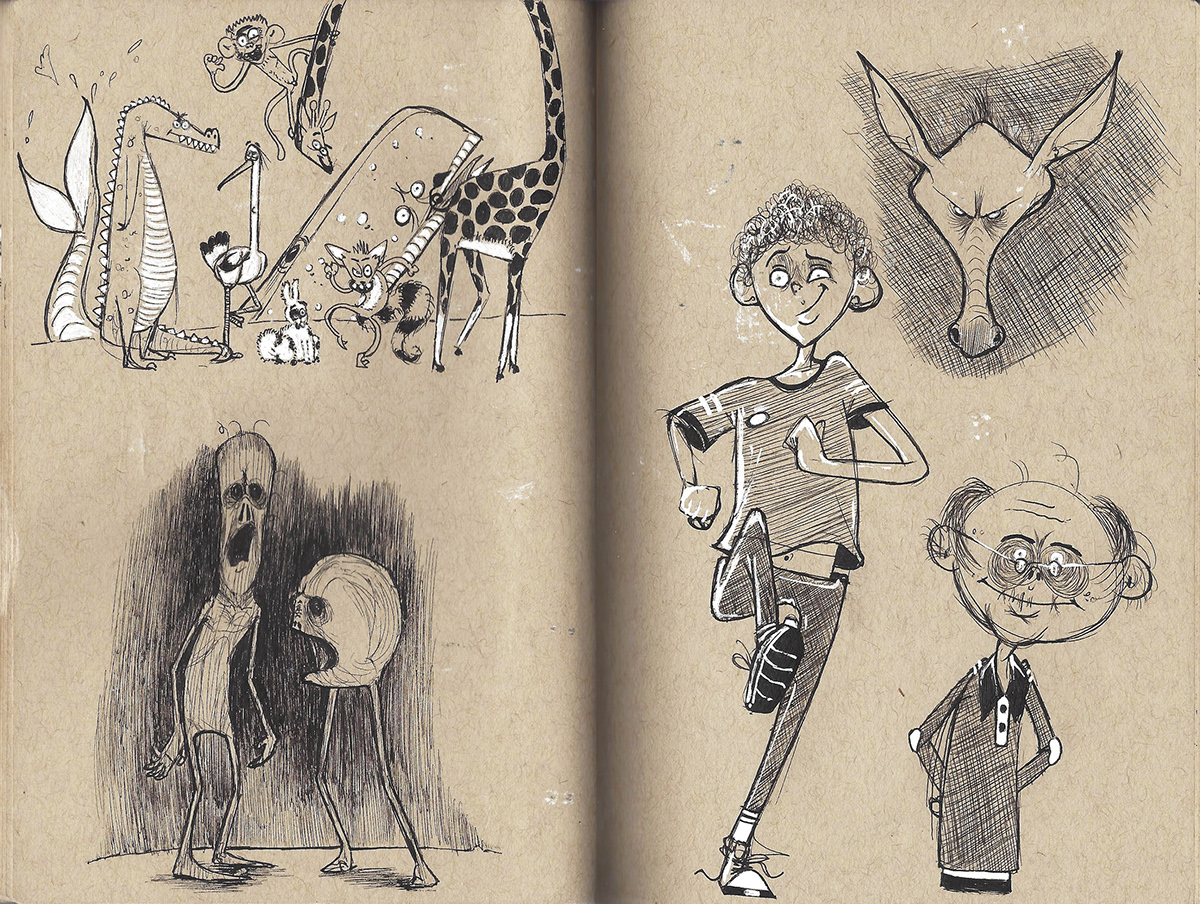 Character design  doodles sketching pen illustrations AINMATION