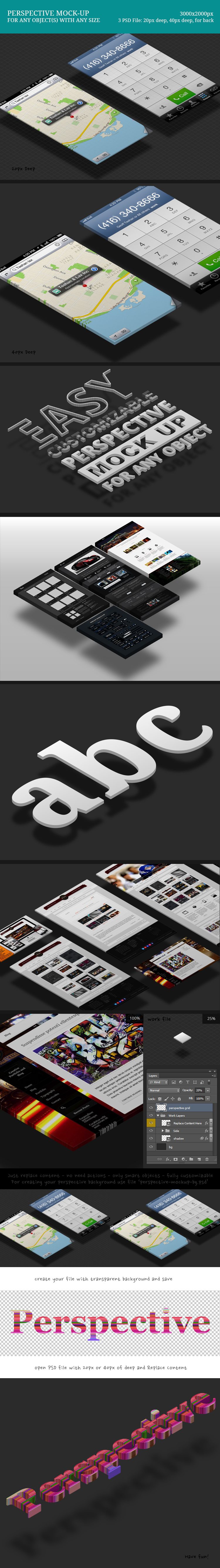 perspective mock-up mock-up smart object any type any size customizable iphone iPad Web text