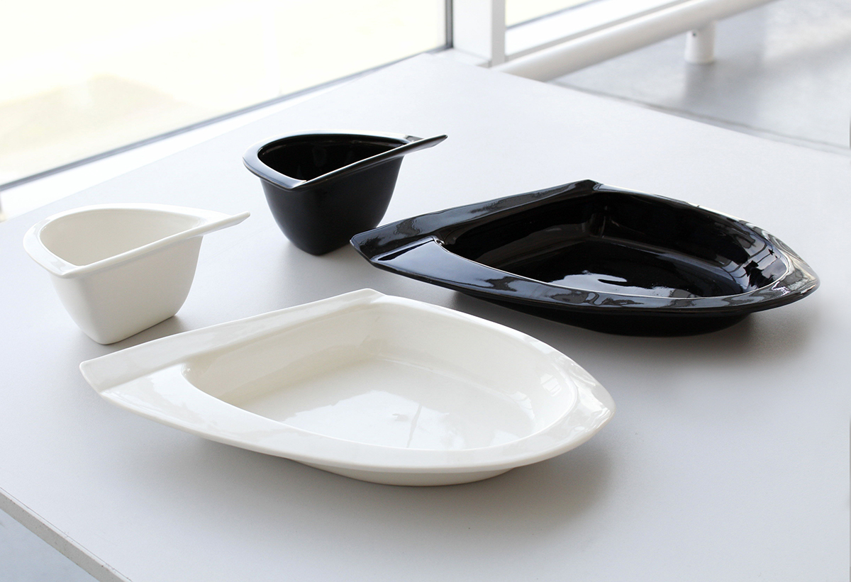 Set of Dishes appetizer table decoration porcelain black glaze