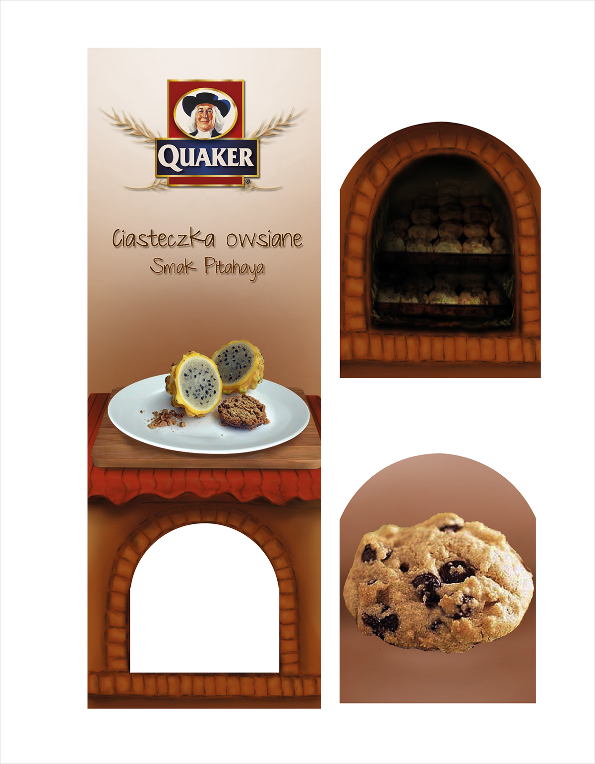 diseño rebranding quaker galletas Fotografia cookies proyecto frutas empaque guayaquil