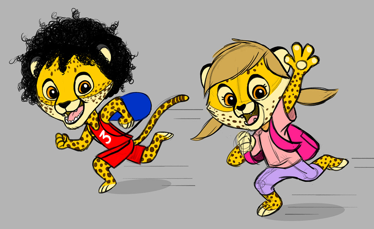 abla cartoon Character design  cheetah chitas digital illustration mascot design mascote vector