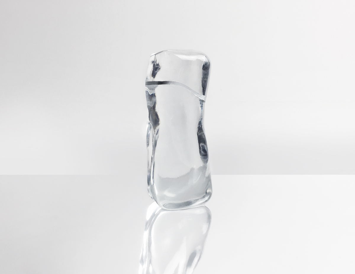 bottle water perfume women Tester minerals glass organic shape model 3D rendering Transparency Fragrance