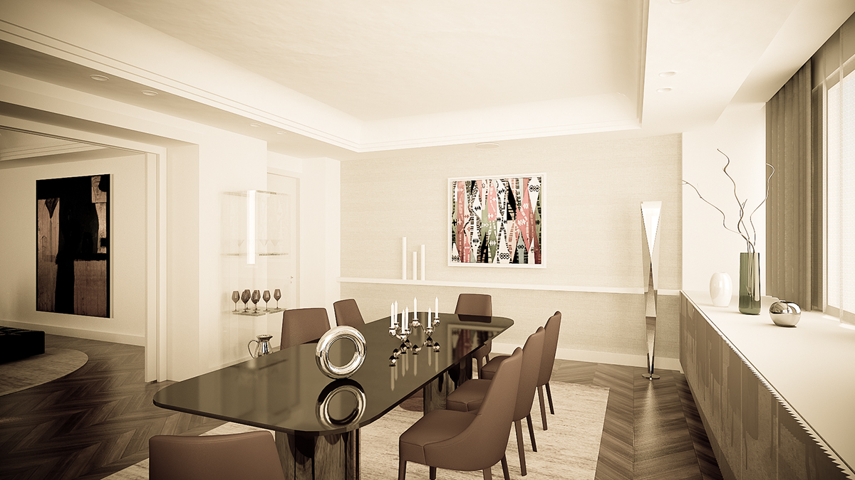 apartment rendering flat Luxury Apartment design furniture Rome roma