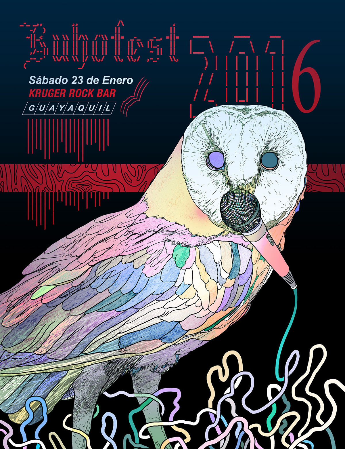 buho buhofest owl guayaquil Ecuador concert festival poster