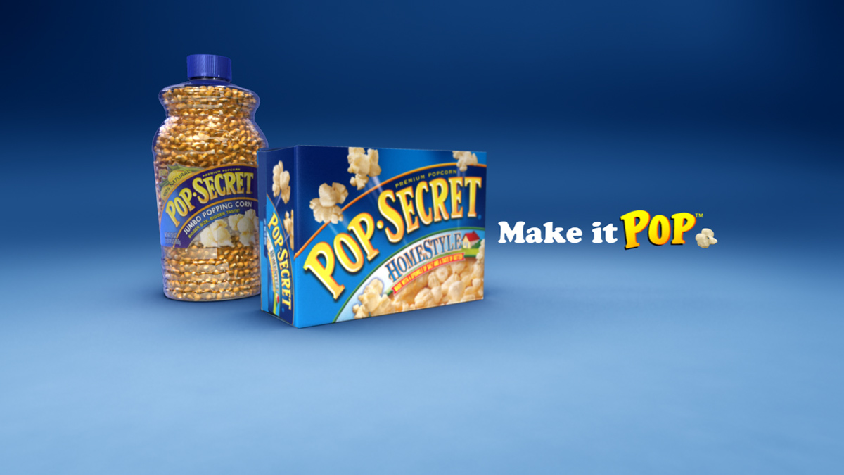 pop-secret popcorn CG 2D 3D motion graphics Layout background Commercials concept conceptual popsecret kernal digital