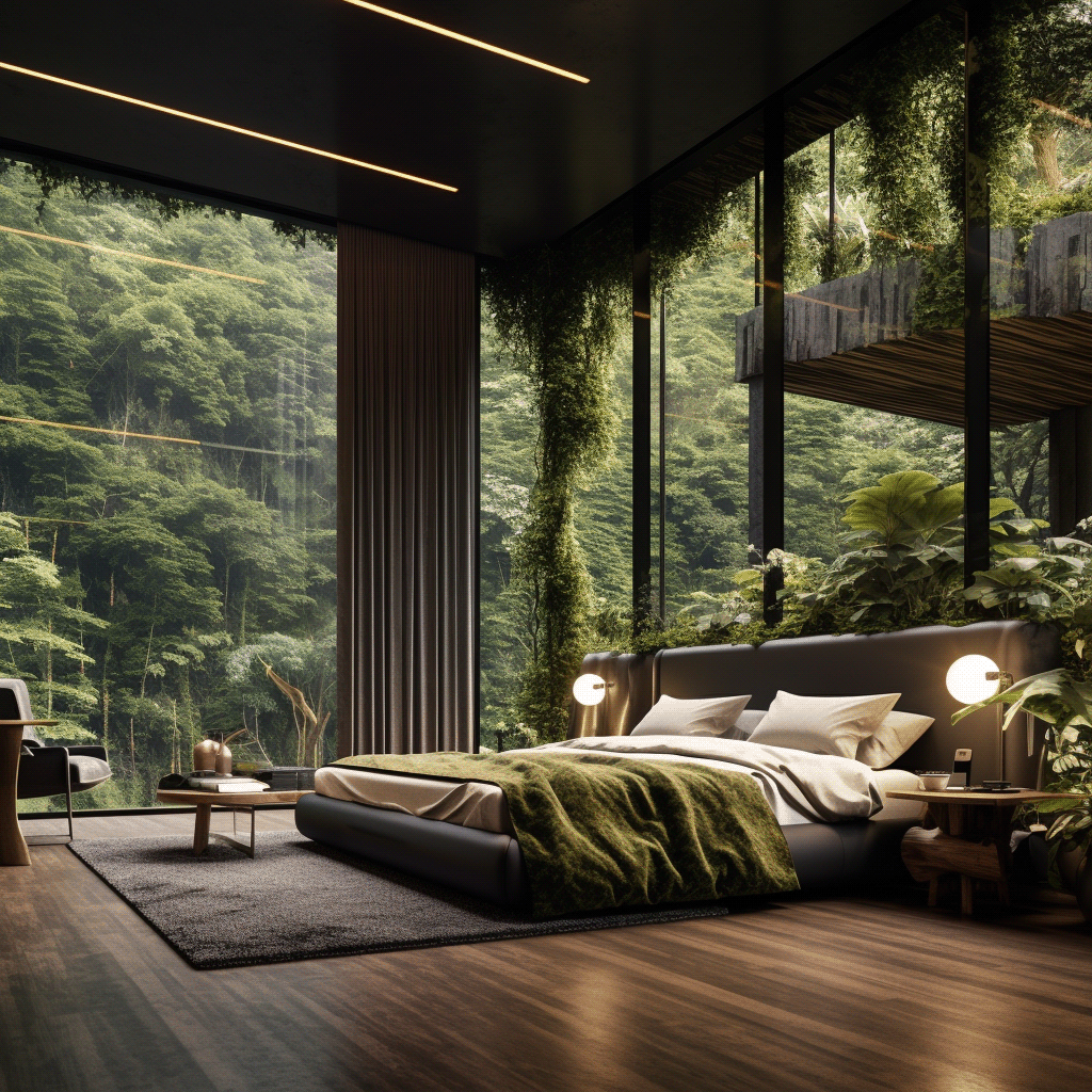 waterfall black forest Nature TIMBER architecture interior design  Render modern visualization