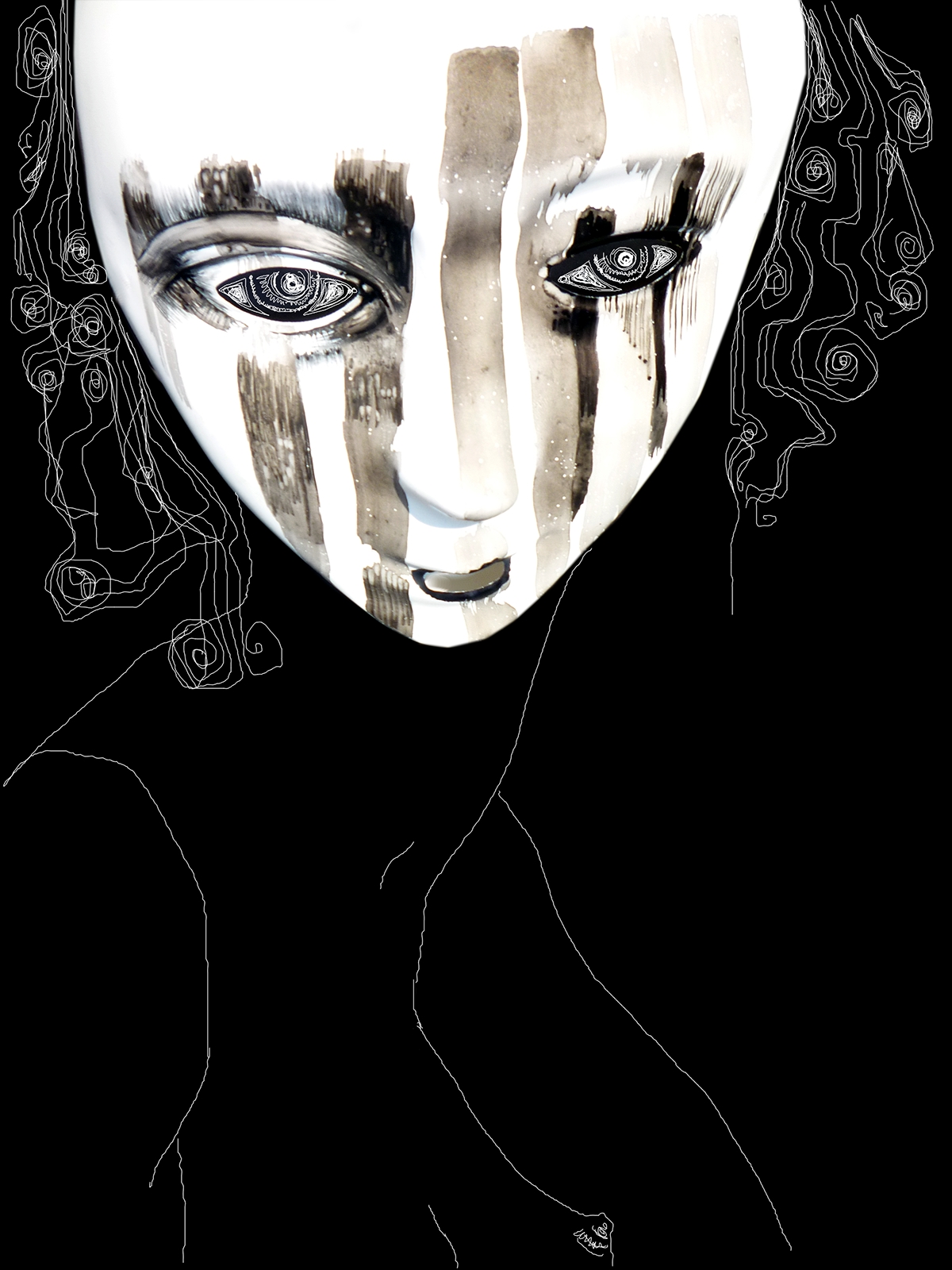 Adobe Portfolio mask Masque me myself auto portrait autoretrato tamar kasparian