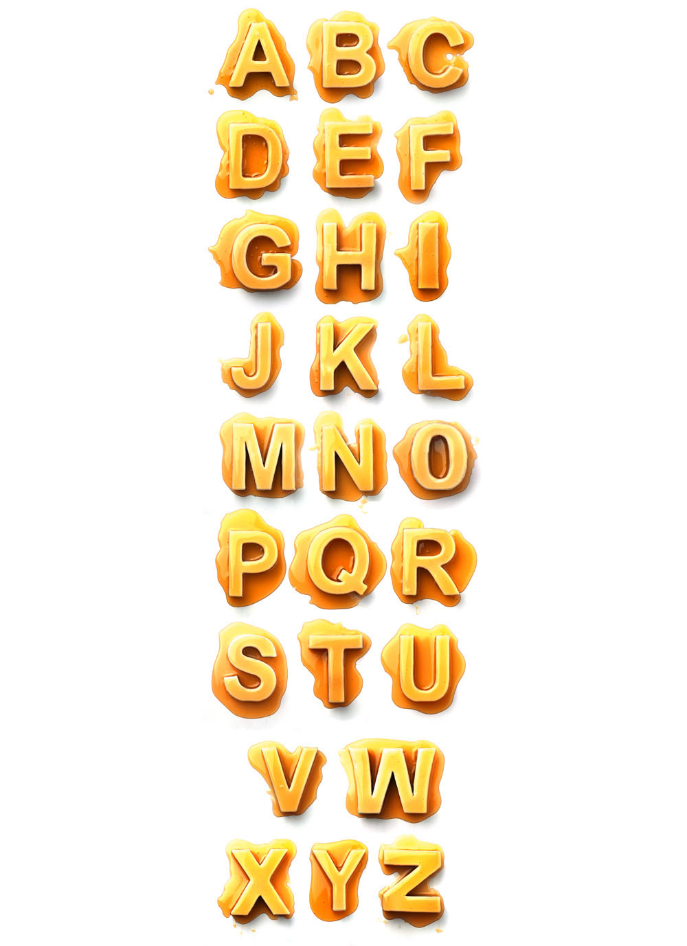 typo Food  honey sirup alphabet