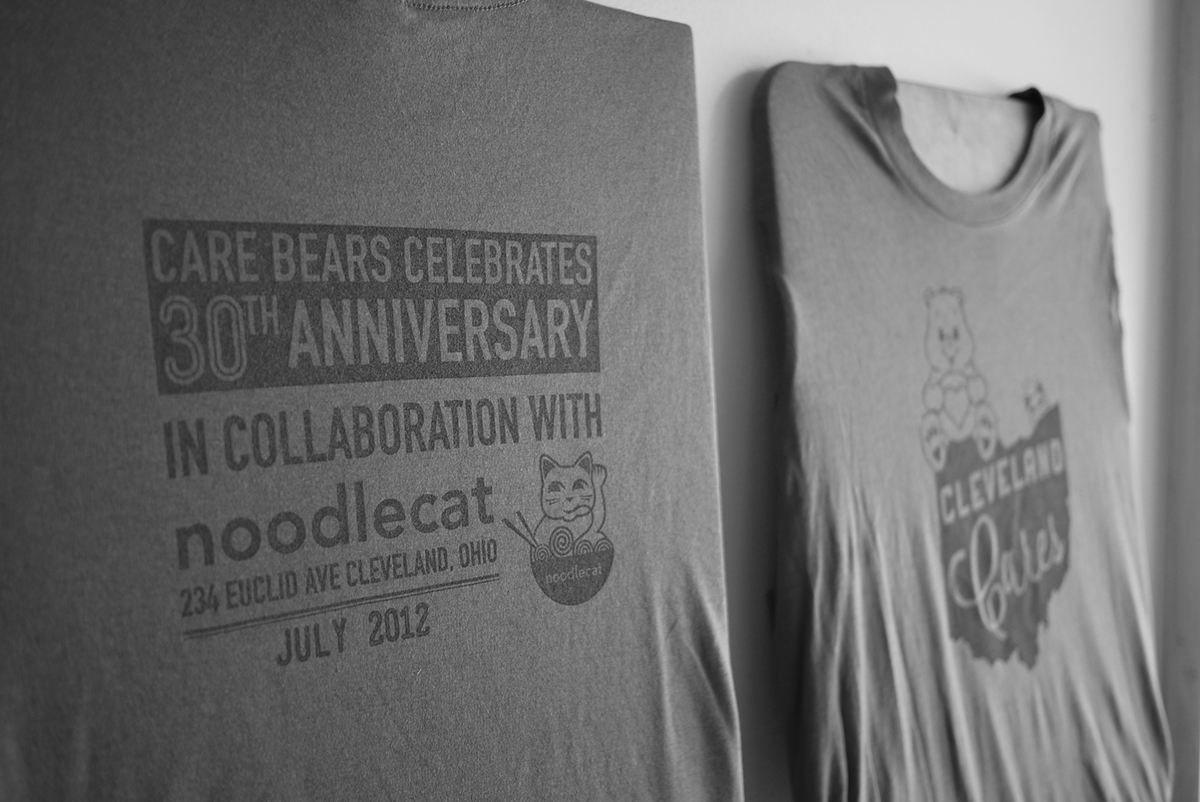 care bears noodlecat restaurant tshirt shirt kid-friend kids Food  noodle bear ohio Promotional menu Cleveland