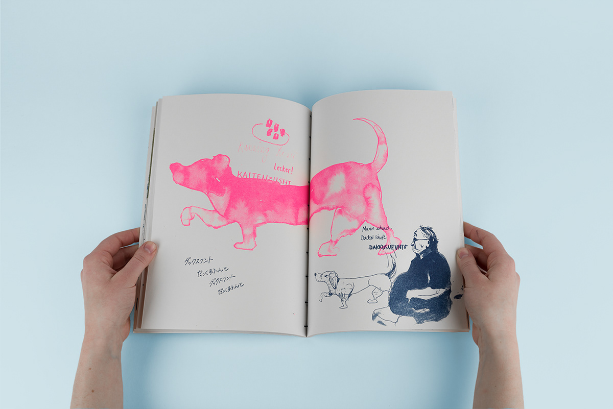 ILLUSTRATION  Risoprint risograph Booklet graphicdesign Drawing  pink blue print tokyo