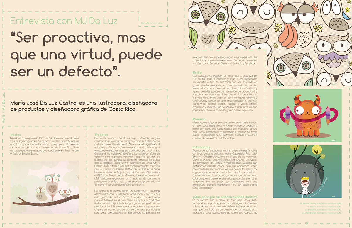 magazine spread magazine revista Diseño editorial ilustracion ilustradora Costa Rica editorial design