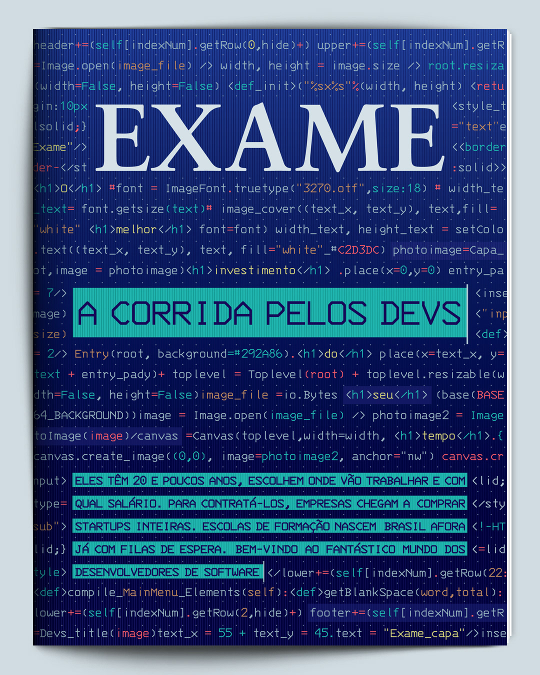 code cover dev lines magazine tipography