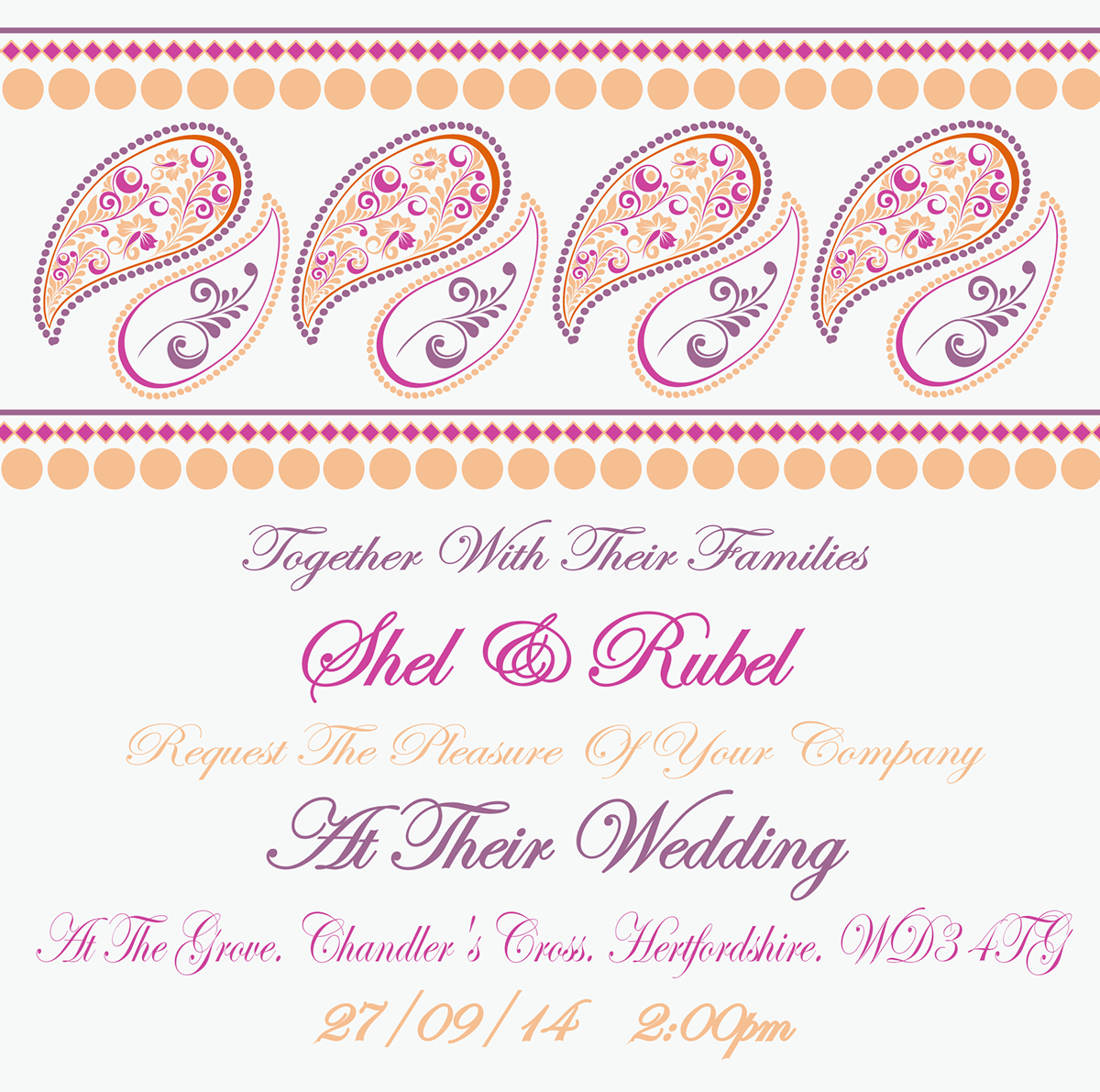 wedding invites cards floral indian celebration
