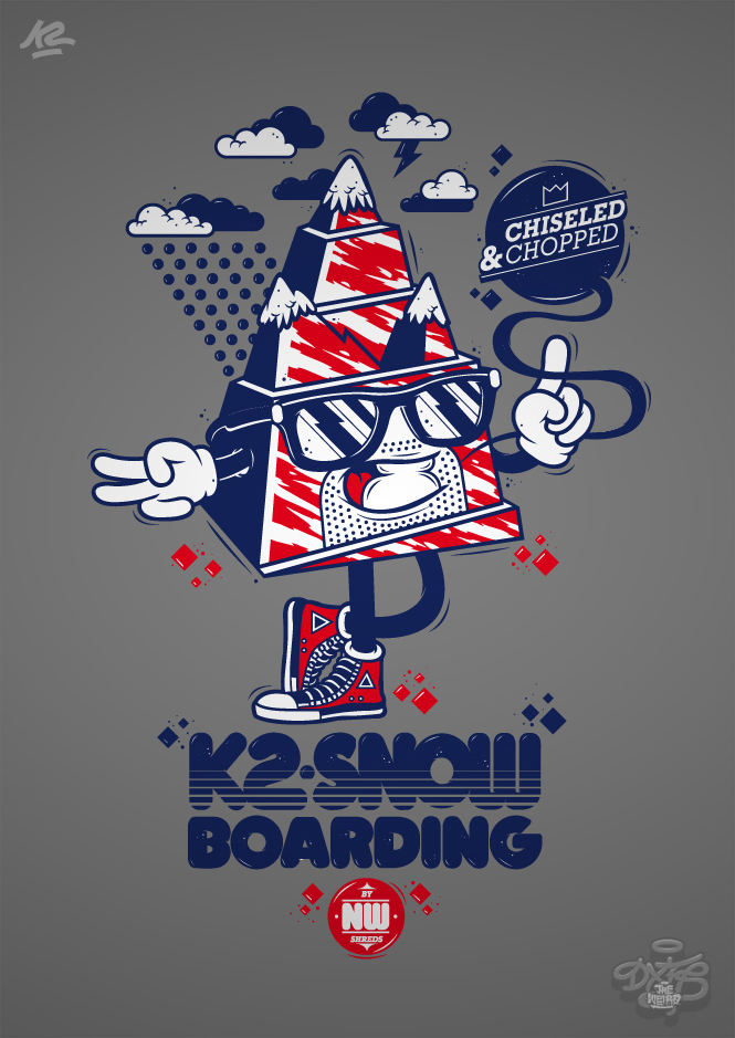 K2  k2 snowboarding NW shreds  chiseled chopped  vandal Snowboards Snowboarding t-shirt type  dxtr
