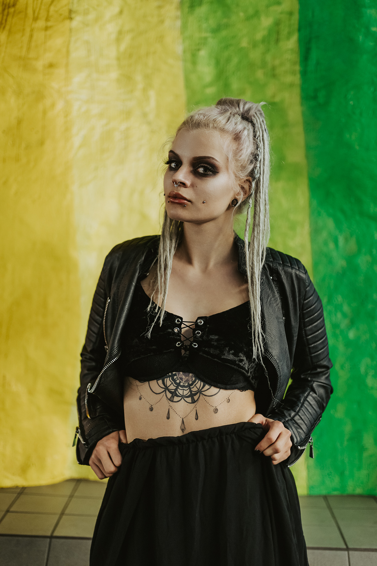 Stockholm Sweden gay Gaypride tattoo punk goth piercing whitehair braid