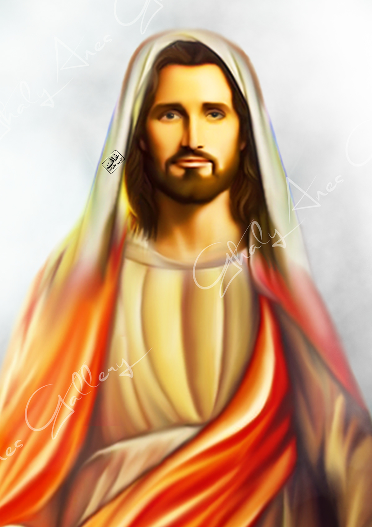 artist artwork Digital Art  Drawing  ILLUSTRATION  Jesus Christ painting   portrait sketch