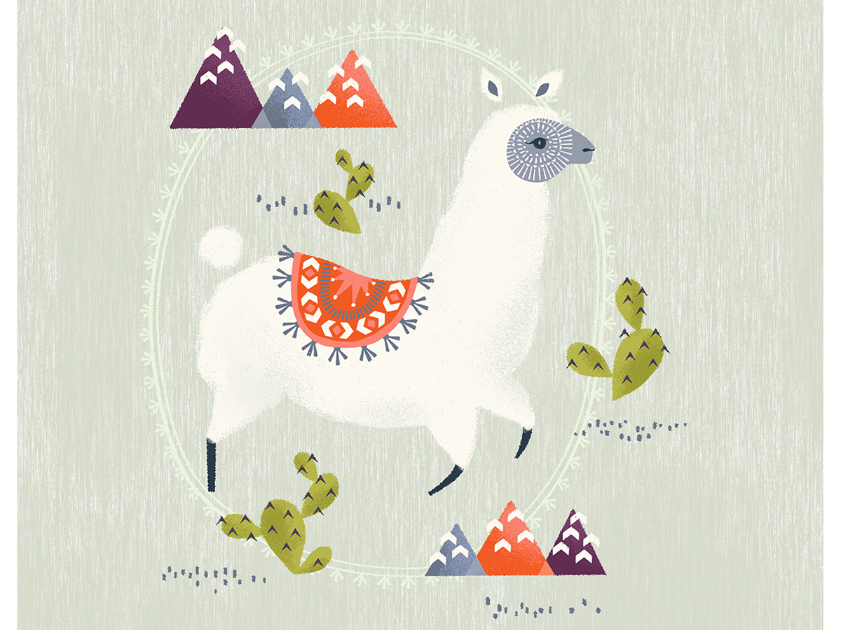 horse llama seagull quail Polar Bear seasonal calendar animals whimsical
