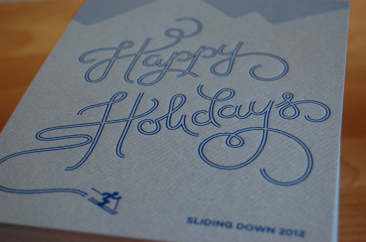 lettering  letterpress Holiday Greetings