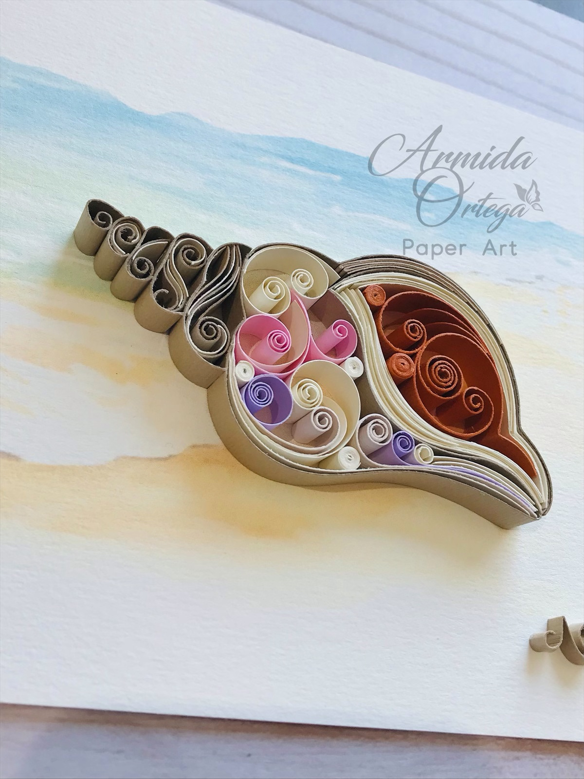 crafts   filigree paper Quilled quilling sea life sea shell shell
