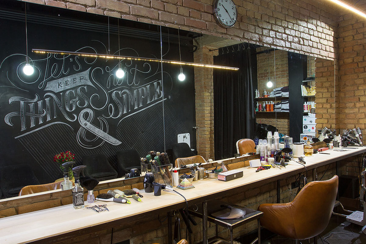 Chalk Lettering lettering chalk pinch barber shop wall haircut type