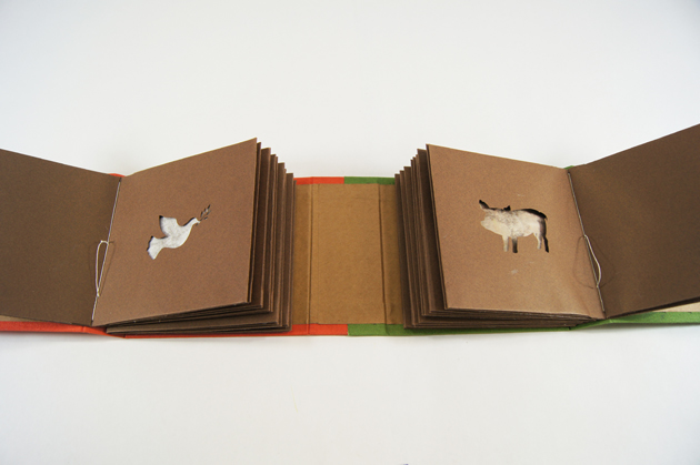 book art dual spine die cut Opposites animal handmade embossing