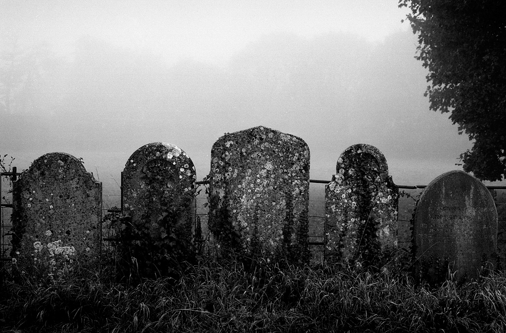 gothic horror creepy church religion spooky fog foggy 35mm black and white Tom Beg film photography analog