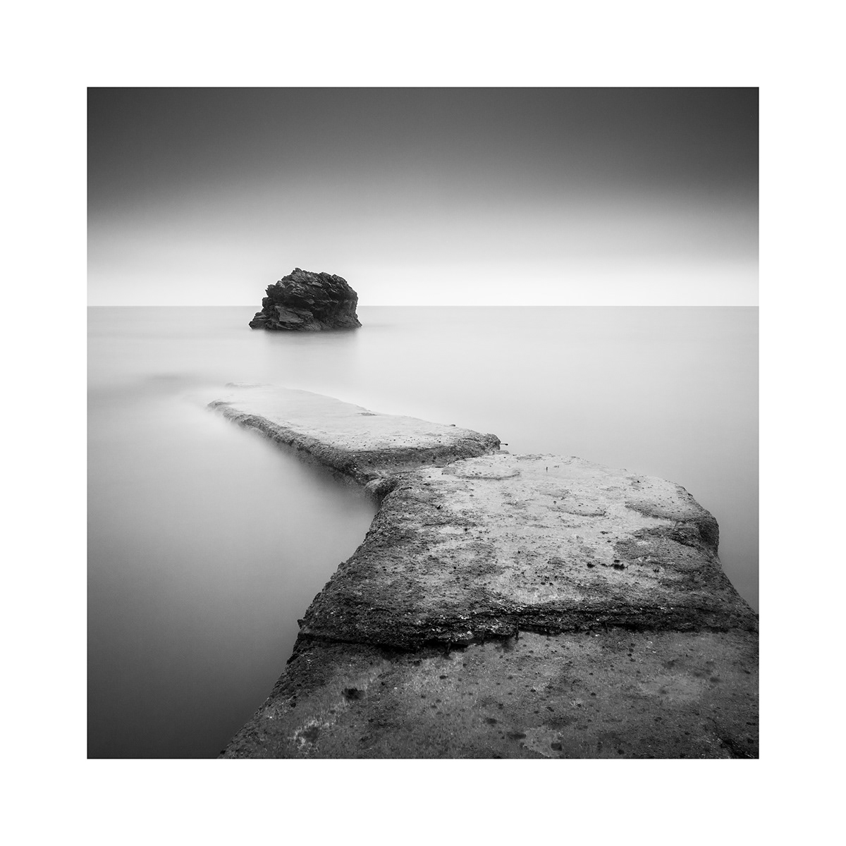black and white cornwall landscape photography long exposure monochrome monotone Photography  Seascape Photography square format