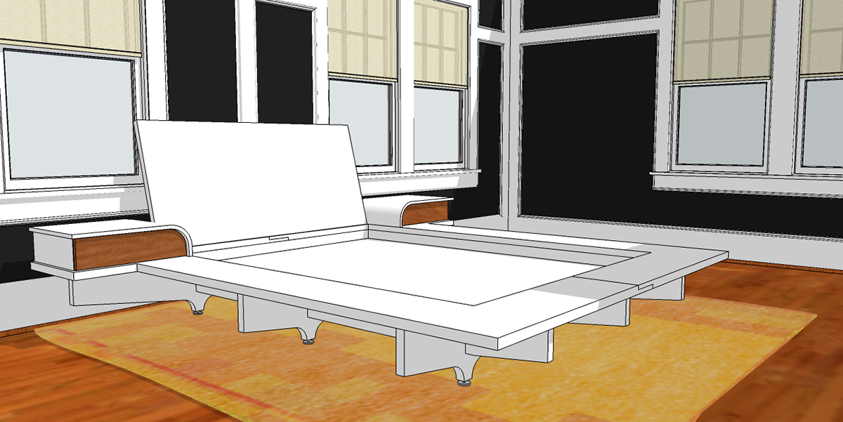 bed Platform Bed mdf slab bedroom furniture Nightstand bench