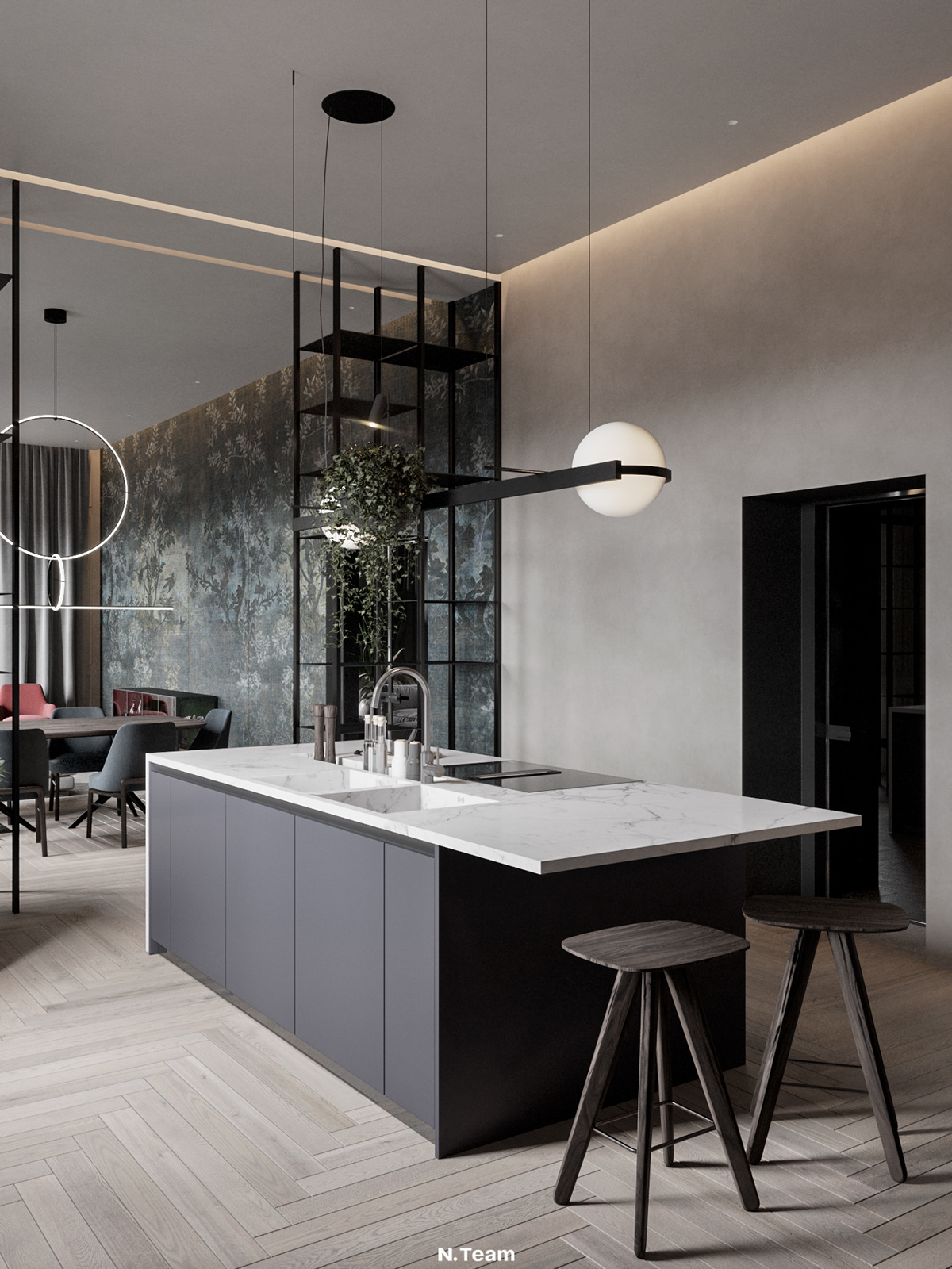 3ds max apartment architecture CoronaRender  design interior design  kiev milan NTeam revit
