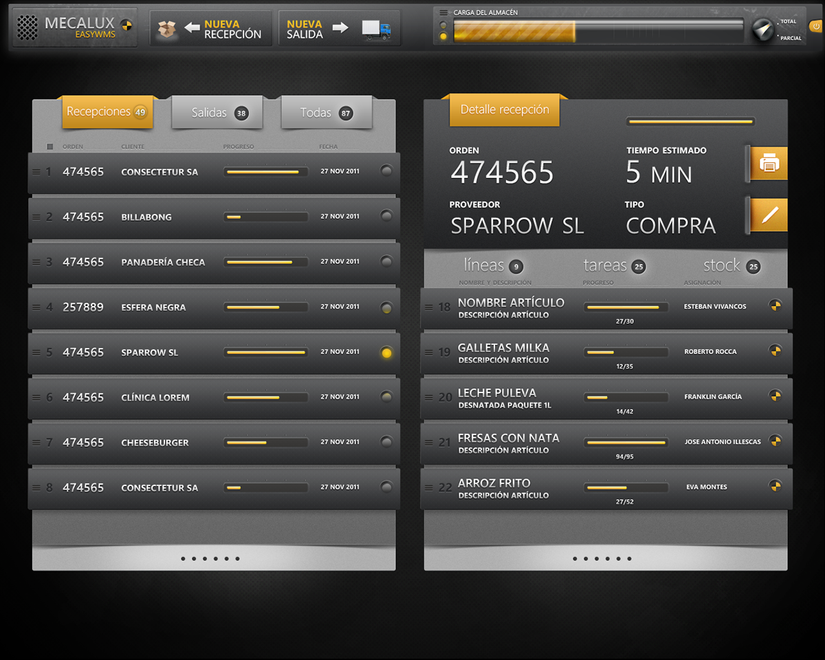silverlight warehouse ux UI user interface
