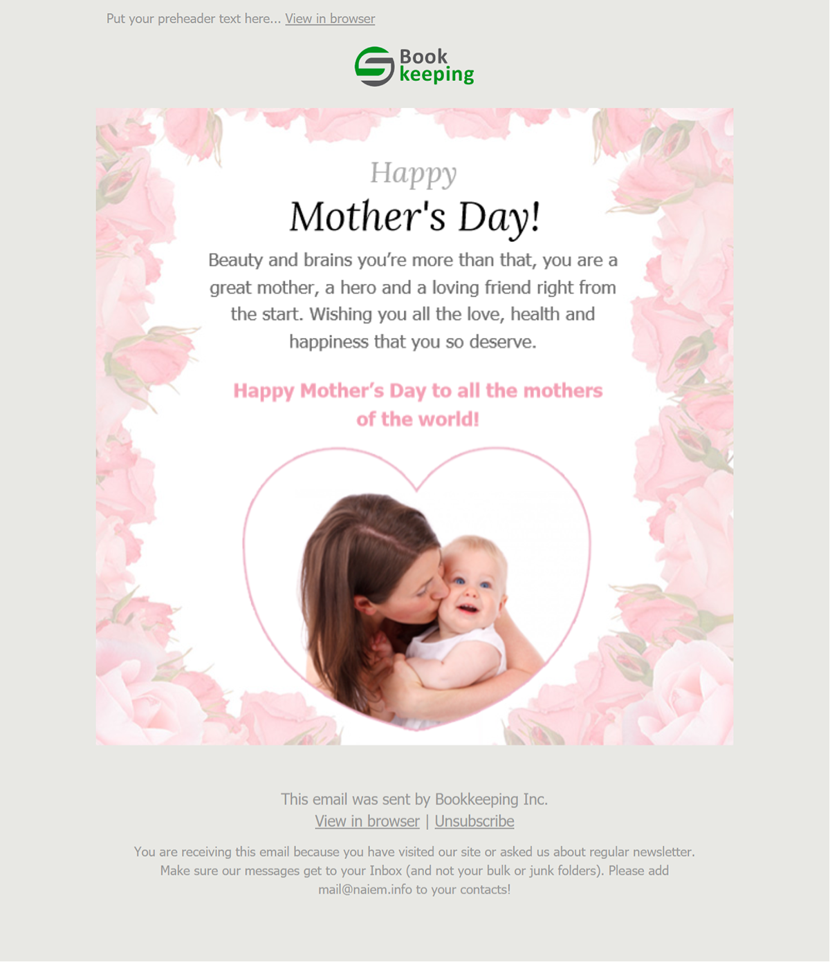 Email mailchimp email template responsive email Email For Finance financial email welcome email thank you email Email For Love Mother's Day