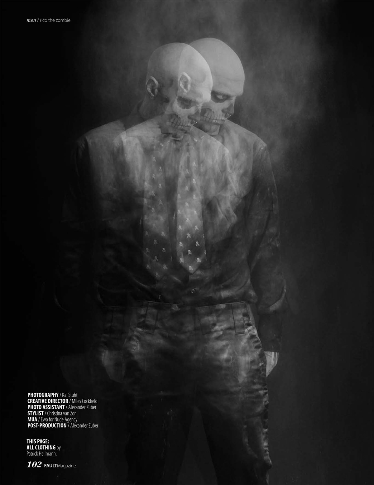 rico Rick Genest zombie Zombieboy movement black and white berlin rico the zombie