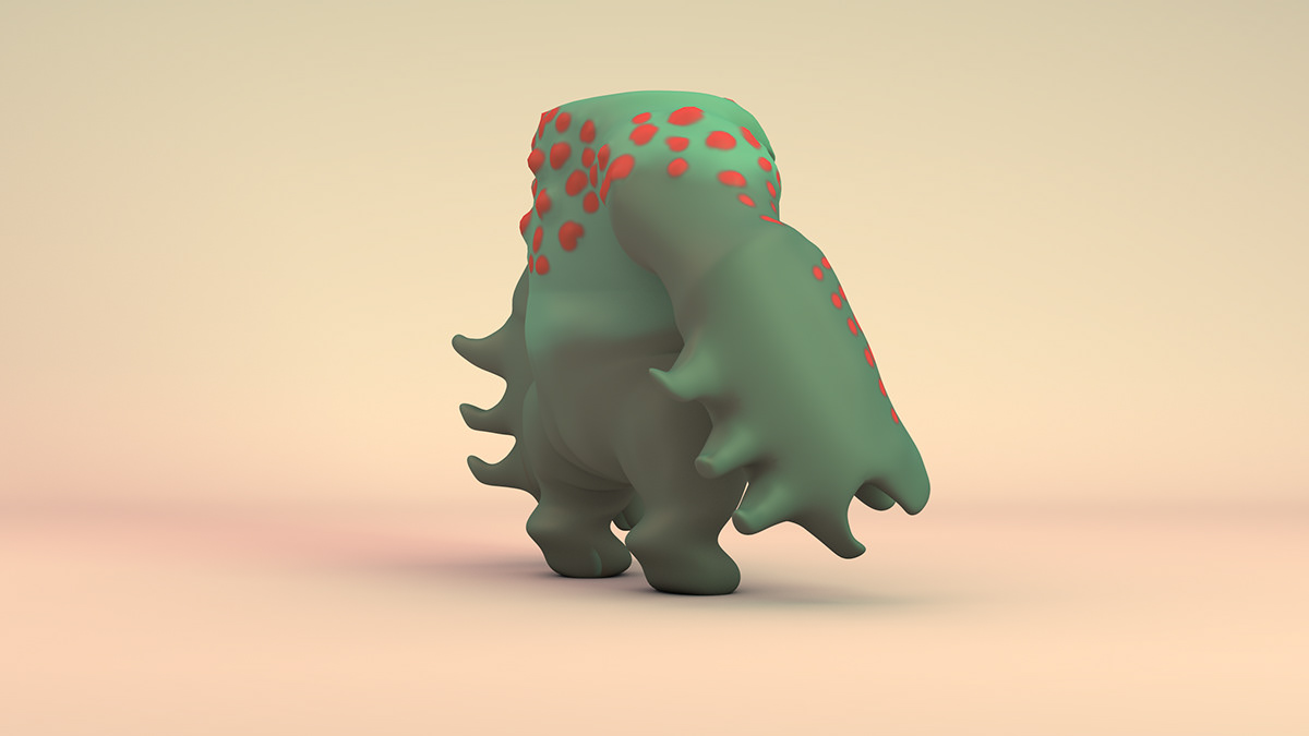 cinema 4d monster creature toy 3D graphics Character design