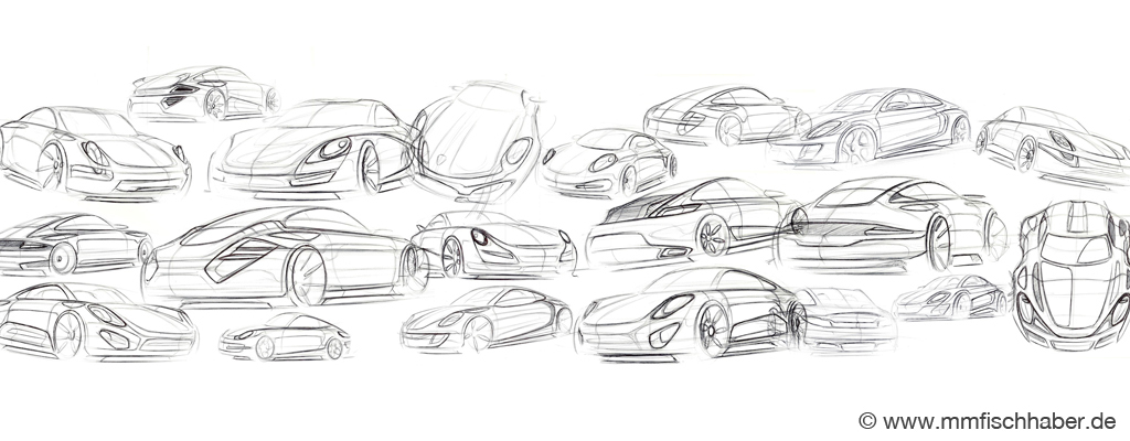 Porsche Transportation Design cardesign scale model modeling clay car sketch rendering