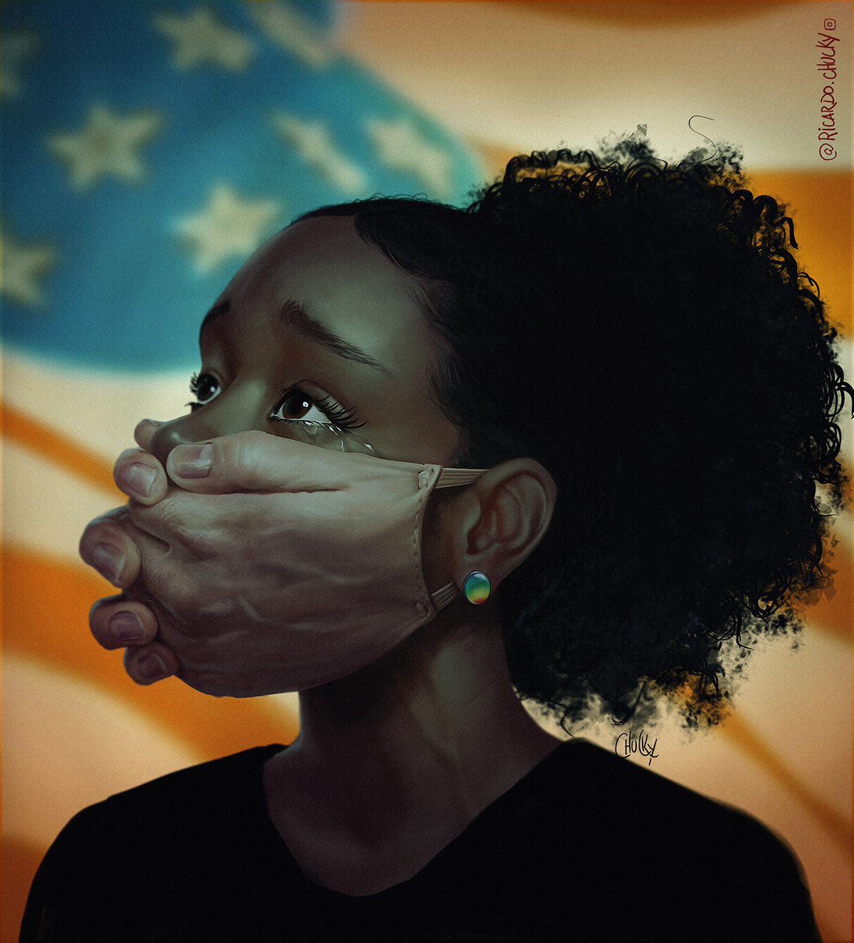 america BLM ICANTBREATHE landofthefree oppression painting   portrait proteckblackwoman racialoppression usa