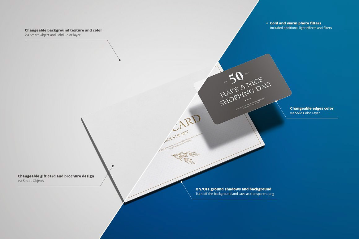 giftcard WALLET gift cards holder business card paper Mockup giftcards