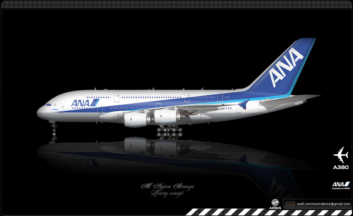 airbus a380 airline livery All Nippon Airways ana aviation art aviation design livery concept Nebojsa De Luka SUPERSTAR DE LUXE 全日本空輸